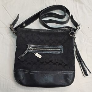 Coach Black Crossbody Bag with Silver Accents